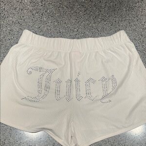 Juicy Couture Ivory Lounge Shorts Y2K style.